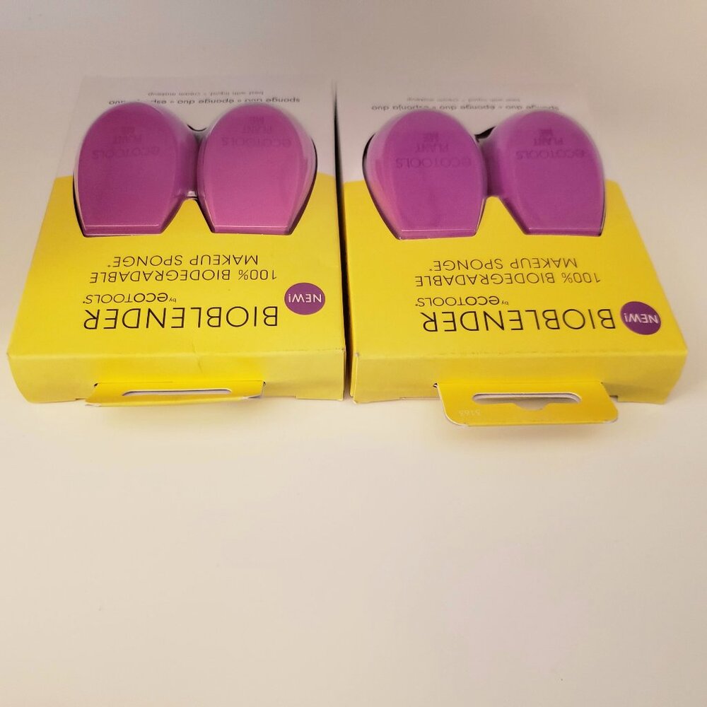 2 2-Packs Ecotools Hot Pink Bioblender Makeup Cosmetic Sponges New Biodegradable - Picture 3 of 7